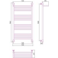 Водяной полотенцесушитель Сунержа Богема+ 1000х500 с полкой Хром арт-00-0223-1050 — фото 8, Водяные полотенцесушители