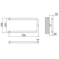 Водяной полотенцесушитель Grota Modesto 32х70 Хром арт-Модесто 32/70 — фото 2, Водяные полотенцесушители