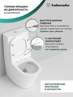 Унитаз компакт Ambassador Ritz с бачком и сиденьем Микролифт арт-237K19001RS — фото 6, Напольные унитазы