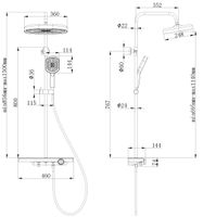 Душевая система со смесителем, арт. , ESKO арт-ST350 — фото 2, Душевые стойки