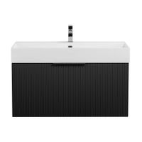 Тумба подвесная под раковину с выдвижным ящиком и внутренним ящиком CEZARES PREMIUM Plisse Ner арт-55442 — фото 1, Тумбы под раковину