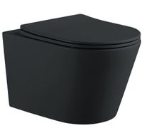 Унитаз подвесной безободковый AQUATEK ВЕГА 525*360*320 мм, горизонтальный выпуск, черный м арт-AQ1905-MB — фото 1, Подвесные унитазы