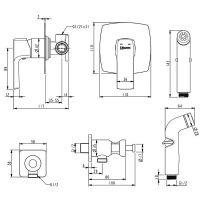 Гигиенический душ со смесителем Lemark Ursus Черный арт-LM7219BL — фото 2, Гигиенические души