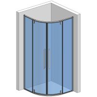 Душевой уголок AQUAme 80x80 профиль Хром стекло прозрачное арт-AQM7101-8 — фото 4, Душевые уголки четверть круга