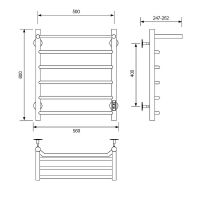 Электрический полотенцесушитель Comfysan Scola EC-6 60x50 с полкой Хром арт-016869 — фото 2, Электрические полотенцесушители