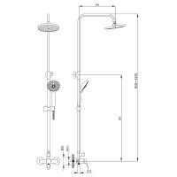 Товар: Душевая система Rossinka Хром арт-B35-45 - фото 2 Душевая система Rossinka Хром арт-B35-45 — фото 2, Душевые стойки