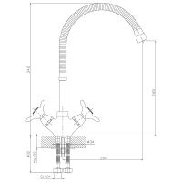 Смеситель для кухни Rossinka Хром арт-Q02-75 — фото 2, Смесители для кухни