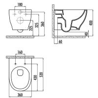 Унитаз биде Creavit Mare подвесной Белый без сиденья арт-MA321-00CB00E-0000 — фото 2, Подвесные унитазы