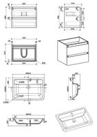 Комплект Тумба Gucci60 подвесная с раковиной 600x420x550 PARLY Spa — фото 5, Аксессуары для ванной