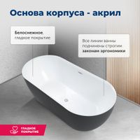 Акриловая ванна Aquanet Delight 170x78 черный матовый — фото 4, Акриловые ванны