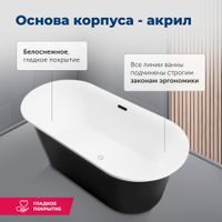 Товар: Акриловая ванна Aquanet Family Smart 170x78 88778-MW-MB - фото 4 Акриловая ванна Aquanet Family Smart 170x78 88778-MW-MB — фото 4, Акриловые ванны