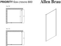 Душевая стенка Allen Brau Priority 80 3.31015.BBA профиль Черный брашированный стекло прозрачное — фото 9, Боковые стенки