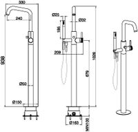 Товар: Смеситель для ванны Allen Brau Priority 5.31008-MG Графит брашированный - фото 6 Смеситель для ванны Allen Brau Priority 5.31008-MG Графит брашированный — фото 6, Смесители напольные