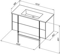 Тумба под раковину Allen Brau Reality 100 1.32007.CGM подвесная Олива матовая — фото 99, Тумбы под раковину