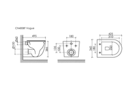 Унитаз Ceramicanova Vogue CN4008TMB подвесной Черный матовый с сиденьем Микролифт — фото 25, Подвесные унитазы