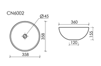 Раковина-чаша Ceramicanova Element 35 CN6002 Белая — фото 11, Раковины накладные