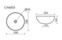 Раковина-чаша Ceramicanova Element 35 CN6003 Белая матовая — фото 11, Раковины накладные