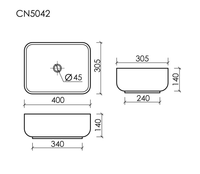 Раковина-чаша Ceramicanova Element 40 CN5042 Белая — фото 12, Раковины накладные