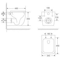Унитаз подвесной сиденье SoftClose, технология смыва Invisible, скрыт крепеж. 480х340х350 арт-AQM2016PRO — фото 2, Подвесные унитазы