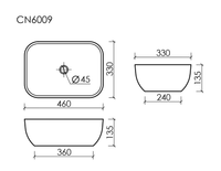 Раковина-чаша Ceramicanova Element 45 CN6009MB Черная матовая — фото 12, Раковины накладные