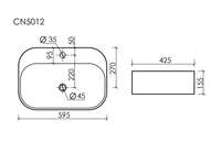 Раковина Ceramicanova Element 60 CN5012 Белая — фото 10, Раковины накладные