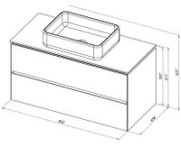 Тумба под раковину Allen Brau Infinity 100 1.21003.PWM подвесная Папирус матовый — фото 20, Тумбы под раковину