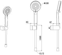 Душевой гарнитур Allen Brau Eclipse 5.E1005-BN Никель брашированный — фото 5, Душевые гарнитуры
