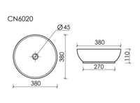 Раковина-чаша Ceramicanova Element 37 Белая арт-CN6020 — фото 10, Раковины накладные