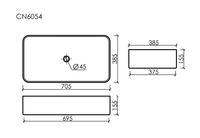 Раковина-чаша Ceramicanova Element 71 CN6054 Белая глянцевая — фото 19, Раковины накладные