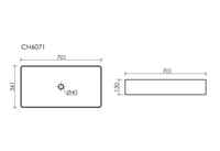 Раковина накладная прямоугольная 701x361x130, цвет белый, арт.CN6071 — фото 12, Раковины накладные