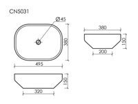 Раковина-чаша Ceramicanova Element 50 CN5031 Белая — фото 11, Раковины накладные