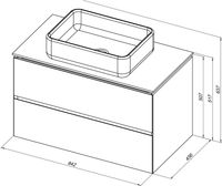 Тумба под раковину Allen Brau Infinity 85 1.21001.AM подвесная Антрацит матовый — фото 19, Тумбы под раковину