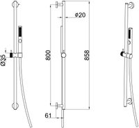 Душевой гарнитур Allen Brau Priority 5.31010-00 Хром — фото 8, Душевые гарнитуры на штанге