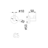 Trento Крючок, хром арт-AQM7201CR — фото 2, Крючки для полотенец