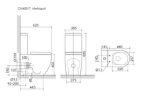 Напольный пристенный унитаз Metropol смыв Торнадо черный матовый CN4001TMB — фото 13, Напольные унитазы