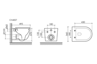 Унитаз Ceramicanova UP Rimless CN4007MB подвесной Черный матовый с сиденьем Микролифт — фото 25, Подвесные унитазы