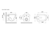 Подвесной унитаз CERAMICANOVA Uno смыв Торнадо 490x360x360 черный матовый — фото 15, Подвесные унитазы