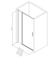 Душевая дверь Allen Brau Priority 160 3.31039.BBA профиль Черный браш стекло прозрачное — фото 30, Распашные душевые двери