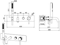 Смеситель для ванны Allen Brau Priority 5.31006-31 Черный матовый — фото 21, Смеситель для ванны