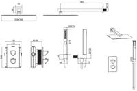 Душевая система Allen Brau Infinity 5.21016-31 с термостатом Черная матовая — фото 3, Встраиваемые душевые комплекты