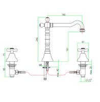 Смеситель для раковины Webert Armony , бронза арт-AM750202065 — фото 2, Смесители для раковины