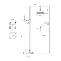Душевая система Webert Karenina , хром/золото арт-KA760405017 — фото 2, Душевые стойки