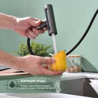 Смеситель для кухни с мультифункциональным изливом Splenka , графит арт-S206.49.09 — фото 4, Смесители для кухни