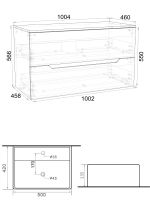 Orange Line Li-100TuLMDF+B04-500W тумба с раковиной подвесная 100 см, латте/белый Li-100TuLMDF+B04-500W — фото 2, Тумбы с раковиной