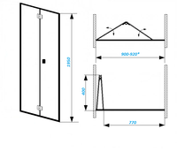 Душевая дверь Ceruttispa Bella D91T профиль Хром стекло прозрачное — фото 9, Складные душевые двери