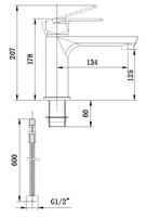 Смеситель для раковины Boch Mann Doris BM8598 Черный — фото 5, Смесители для раковины