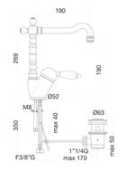 Смеситель для раковины Fiore IMPERIAL , хром/золото арт-83CO2245 — фото 2, Смесители для раковины