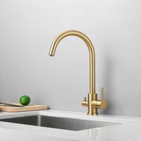 Смеситель для кухни с подключением фильтра воды Haiba , матовое золото арт-HB43828-5 — фото 3, Смесители для кухни