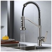 Смеситель для кухни с гибким изливом и режимом душ Haiba , оружейная сталь арт-HB73826-3 — фото 3, Смесители для кухни