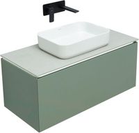 Тумба под раковину Allen Brau Infinity 100 1.21004.CGM подвесная Олива матовая — фото 12, Тумбы под раковину